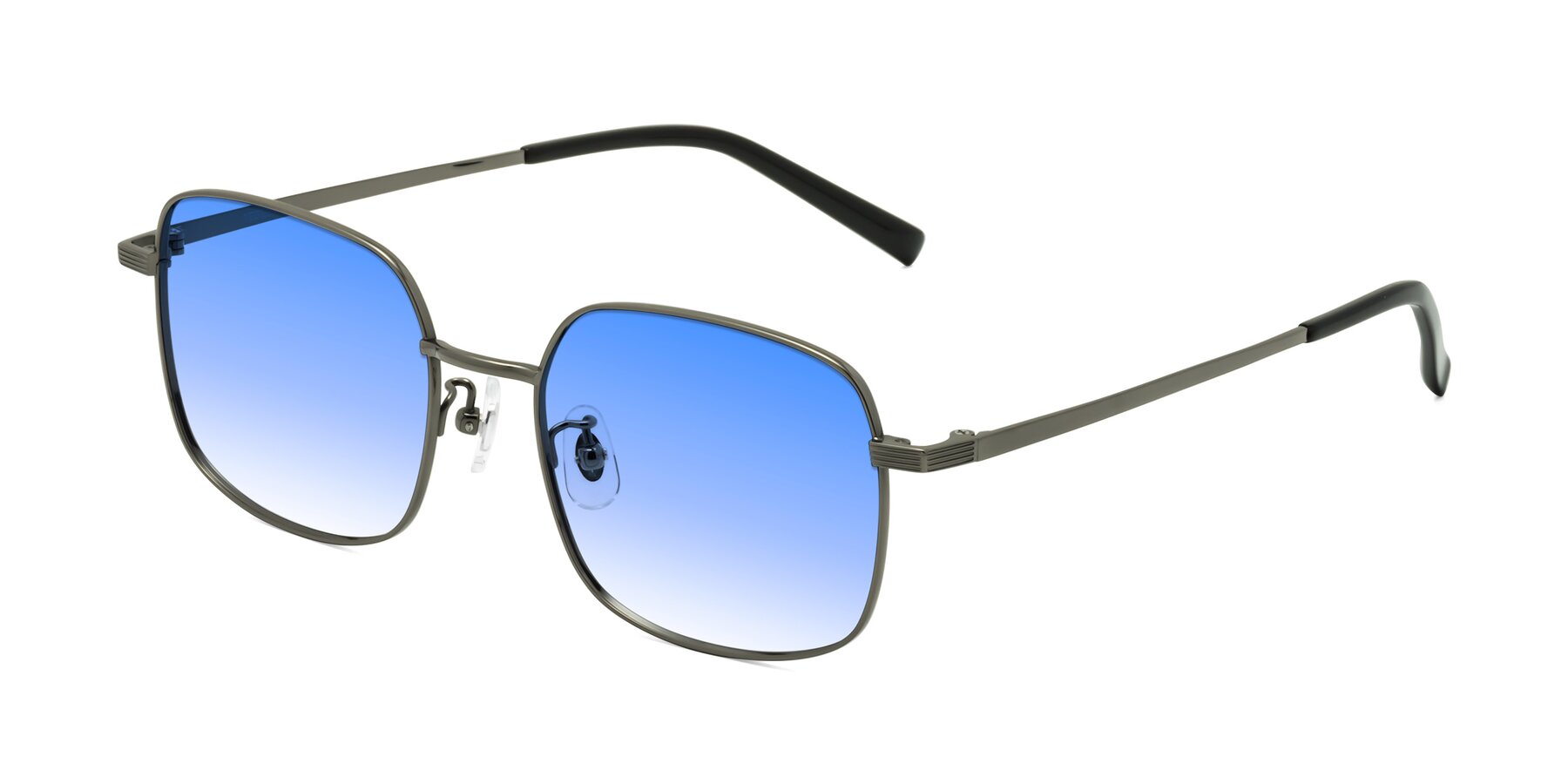 Angle of Newman in Gunmetal with Blue Gradient Lenses