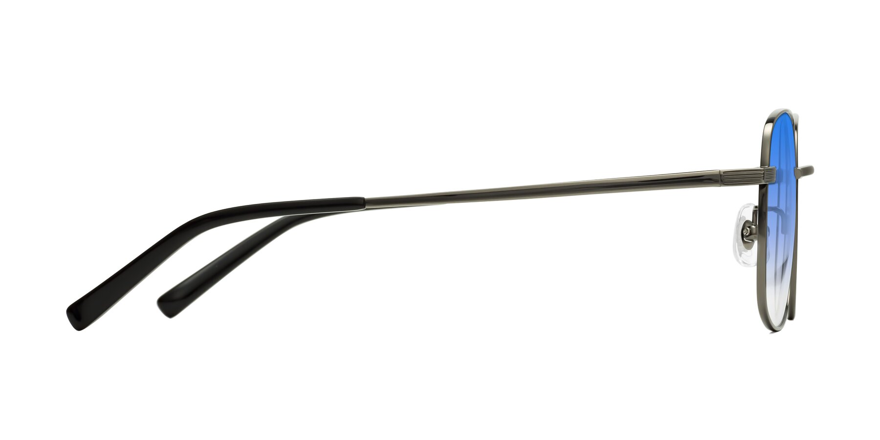 Side of Newman in Gunmetal with Blue Gradient Lenses
