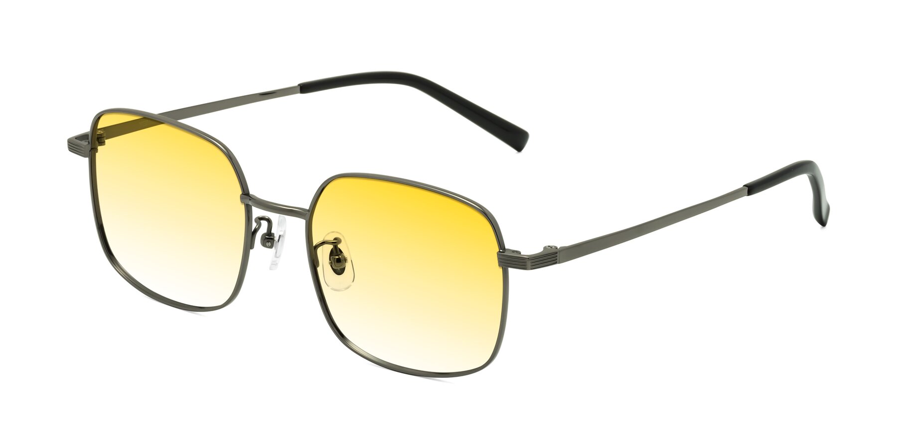 Angle of Newman in Gunmetal with Yellow Gradient Lenses