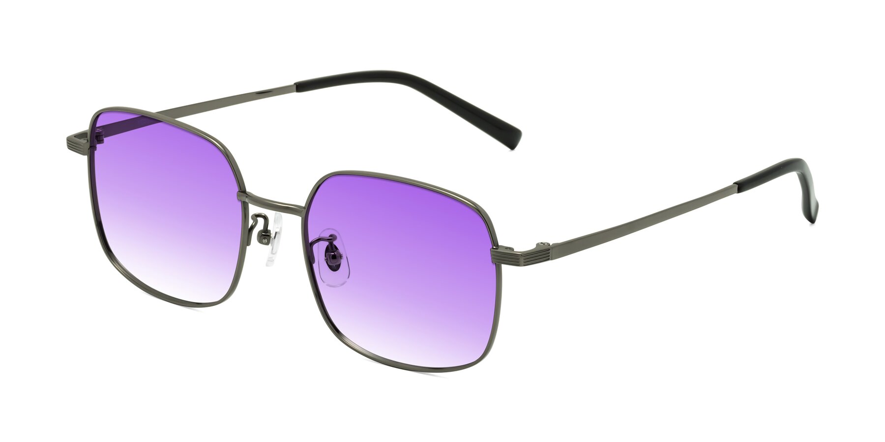 Angle of Newman in Gunmetal with Purple Gradient Lenses