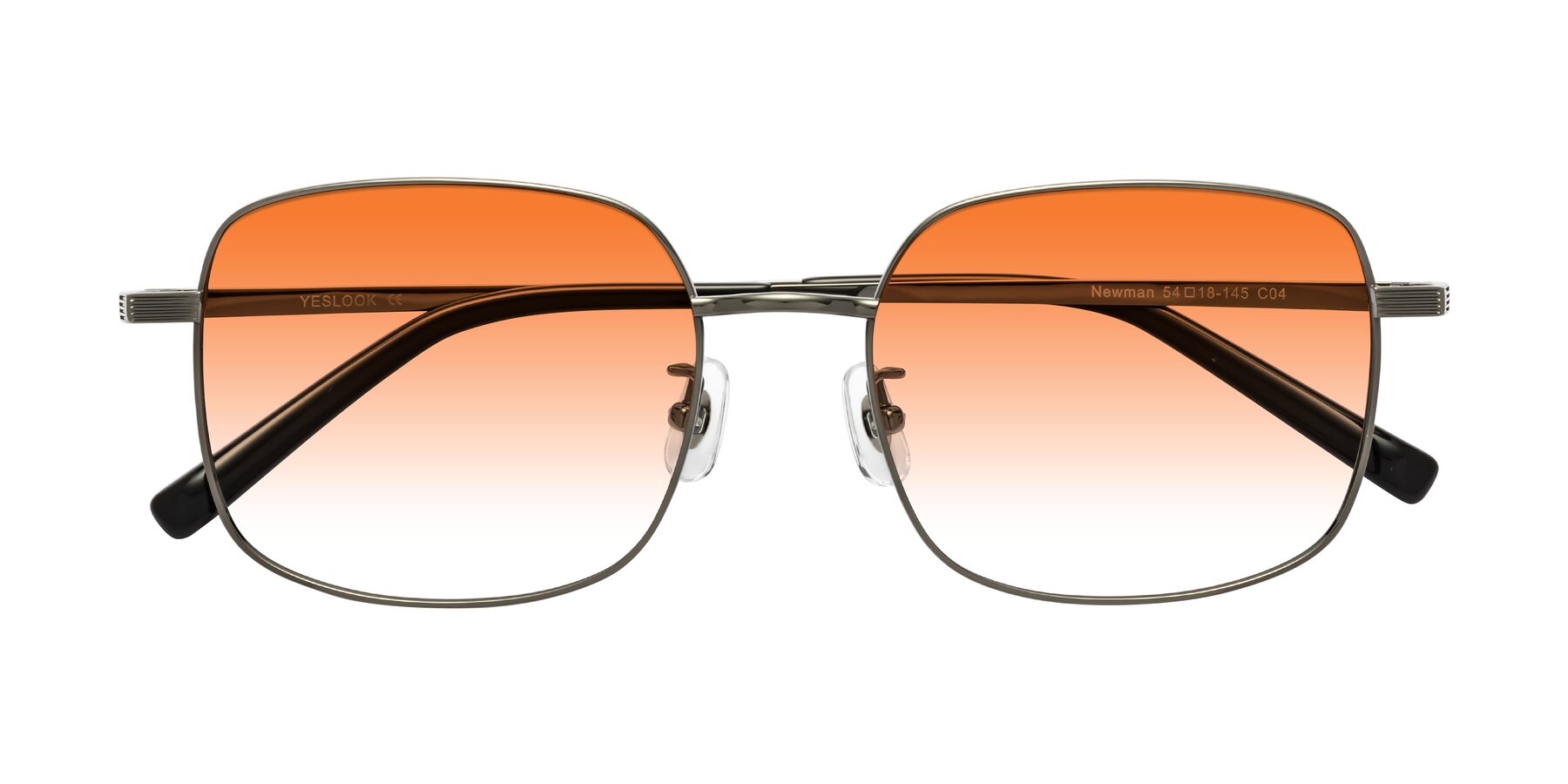 Folded Front of Newman in Gunmetal with Orange Gradient Lenses