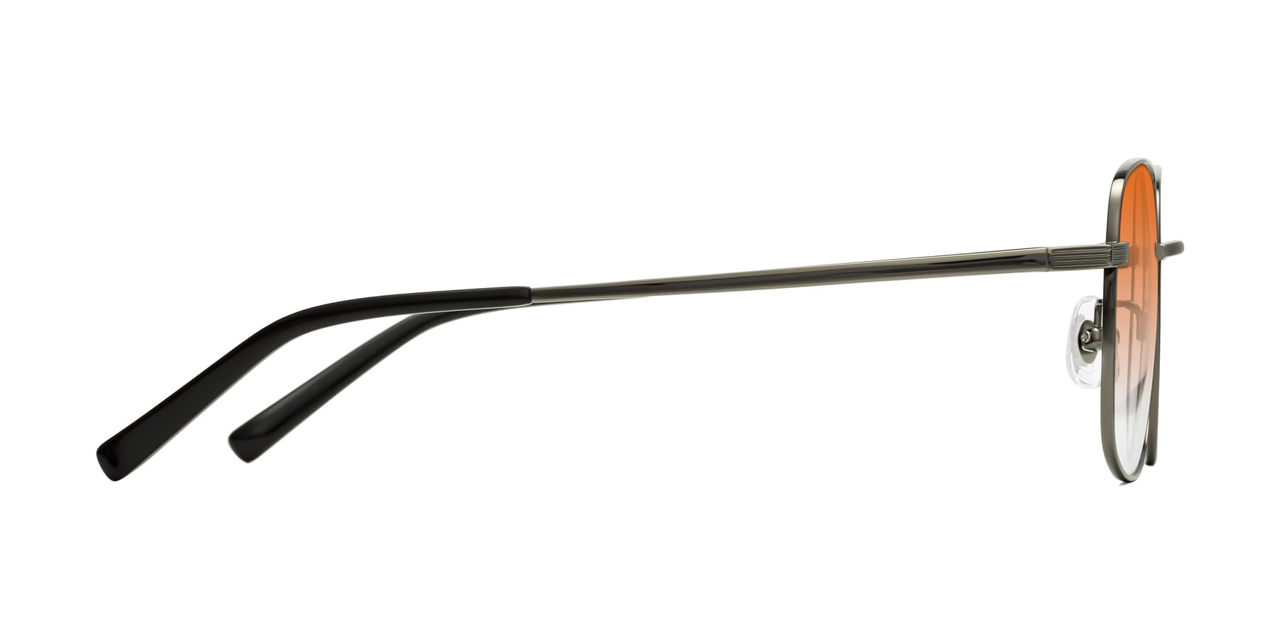 Side of Newman in Gunmetal with Orange Gradient Lenses