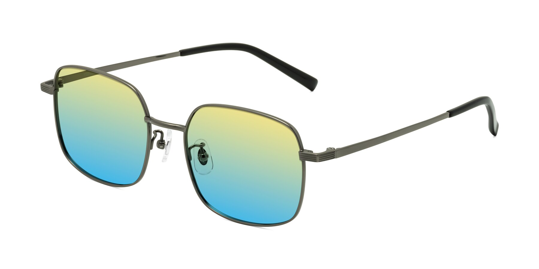 Angle of Newman in Gunmetal with Yellow / Blue Gradient Lenses