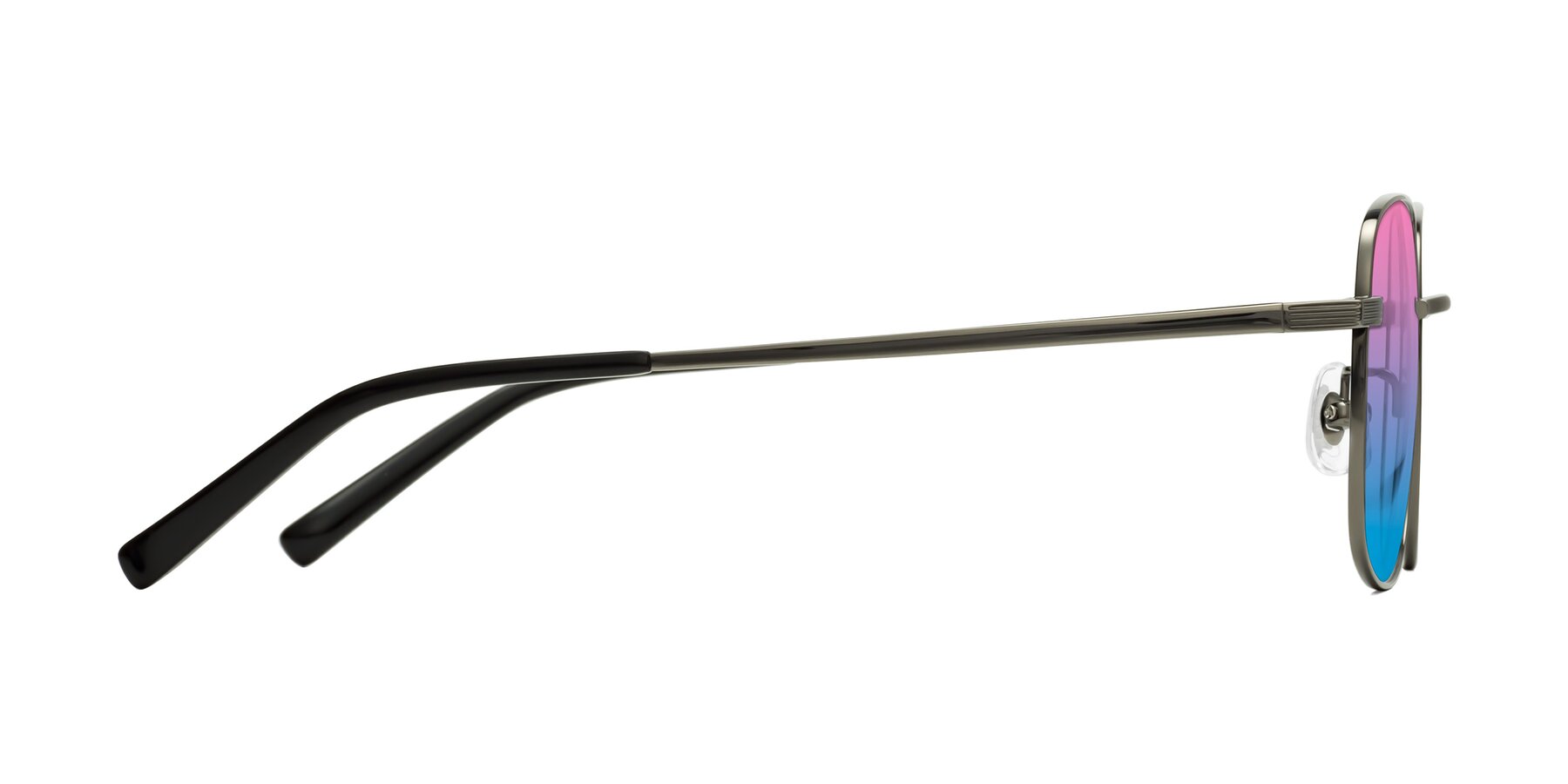 Side of Newman in Gunmetal with Pink / Blue Gradient Lenses
