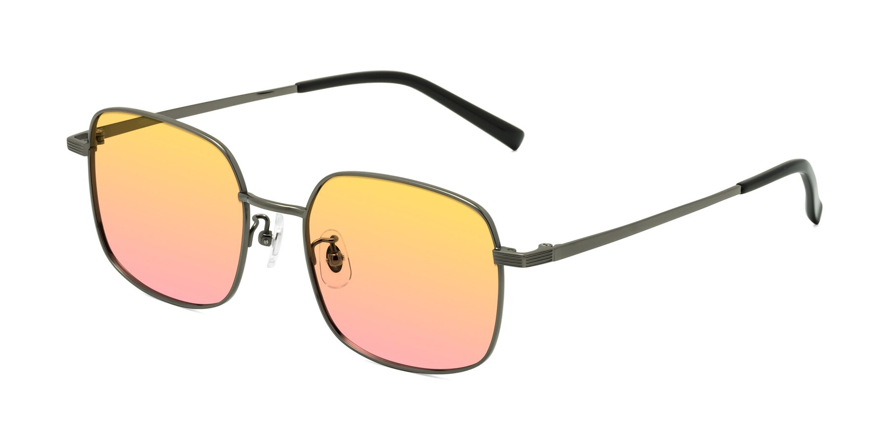 Angle of Newman in Gunmetal with Yellow / Pink Gradient Lenses