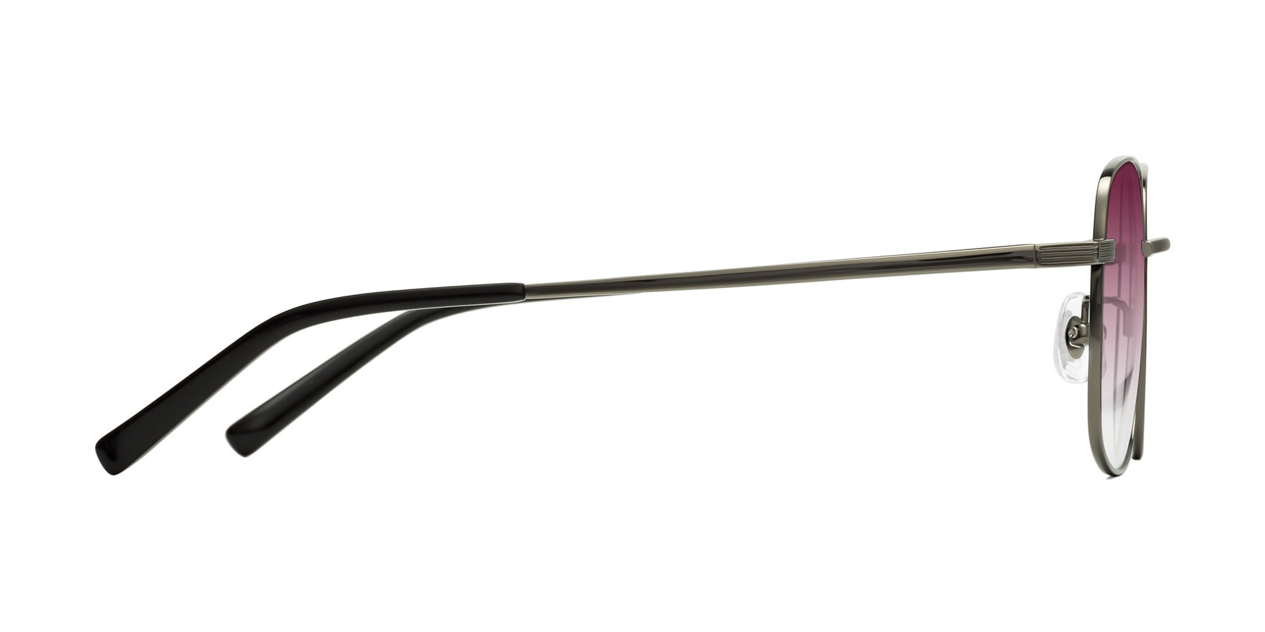 Side of Newman in Gunmetal with Wine Gradient Lenses