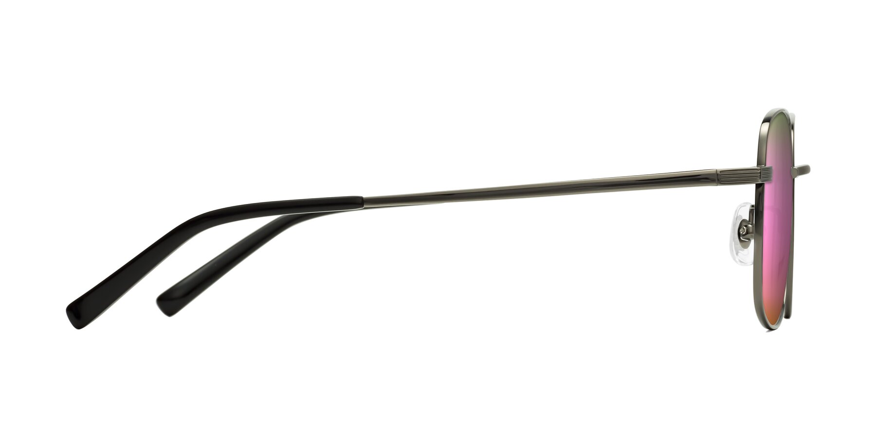 Side of Newman in Gunmetal with Pink Mirrored Lenses
