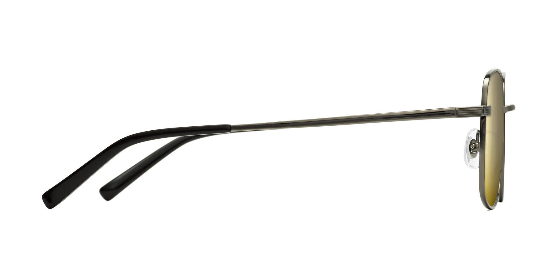 Side of Newman in Gunmetal with Gold Mirrored Lenses