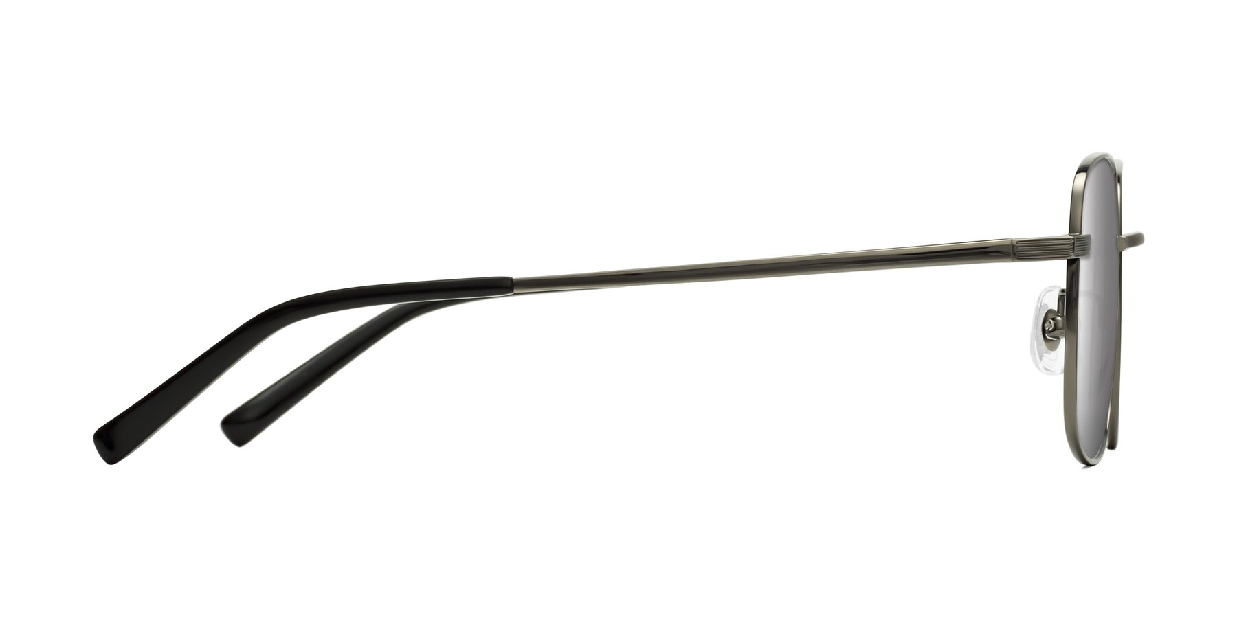 Side of Newman in Gunmetal with Silver Mirrored Lenses