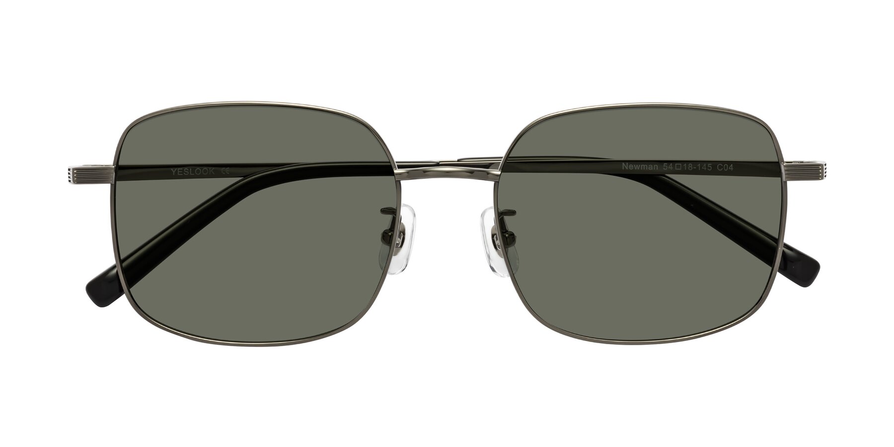 Folded Front of Newman in Gunmetal with Gray Polarized Lenses