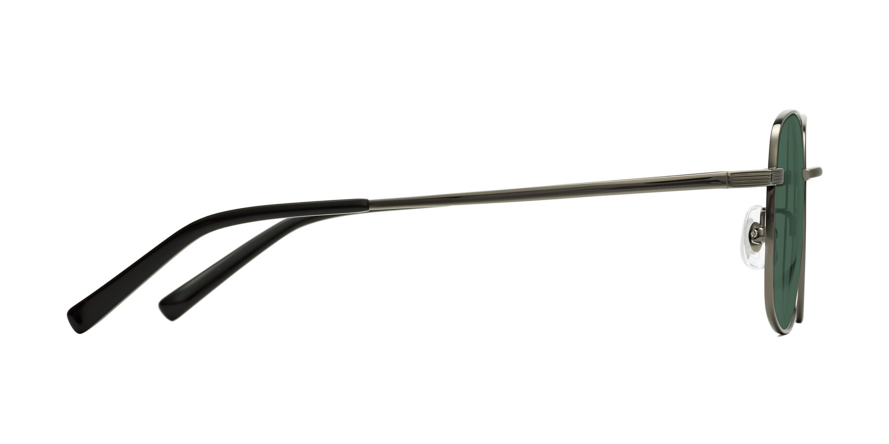 Side of Newman in Gunmetal with Green Polarized Lenses