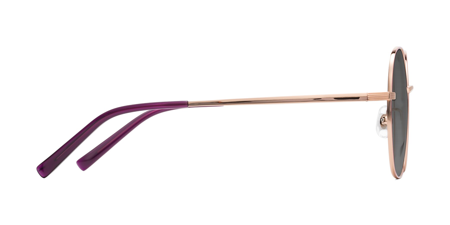Side of Zissy in Pink-Rose Gold with Medium Gray Tinted Lenses