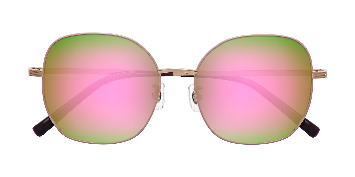 Zissy - Pink / Rose Gold Flash Mirrored Sunglasses