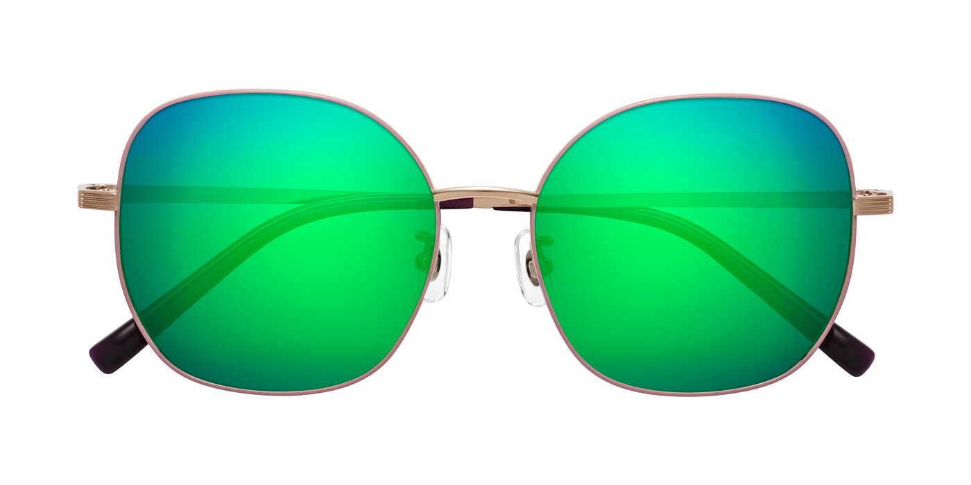 Zissy - Pink/Rose Gold Flash Mirrored Sunglasses