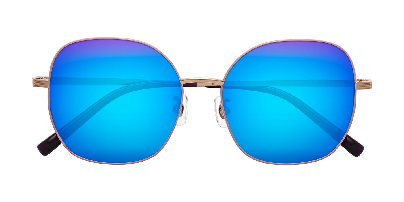 Zissy - Pink/Rose Gold Flash Mirrored Sunglasses