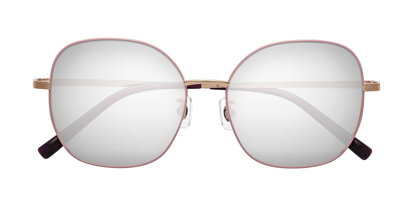 Zissy - Pink/Rose Gold Flash Mirrored Sunglasses