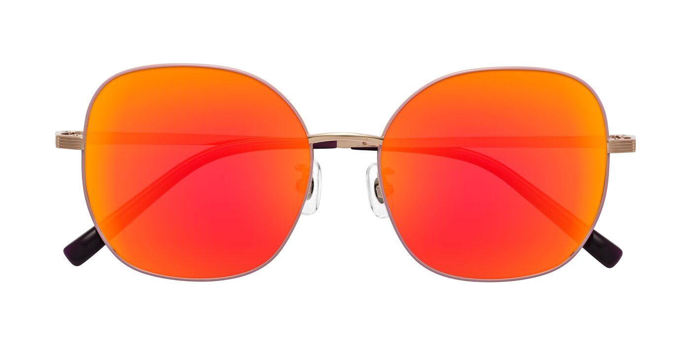 Zissy - Pink/Rose Gold Flash Mirrored Sunglasses
