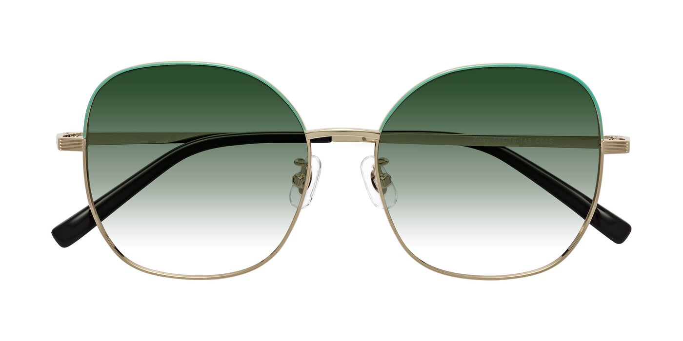 Zissy - Teal/Light Gold Gradient Sunglasses