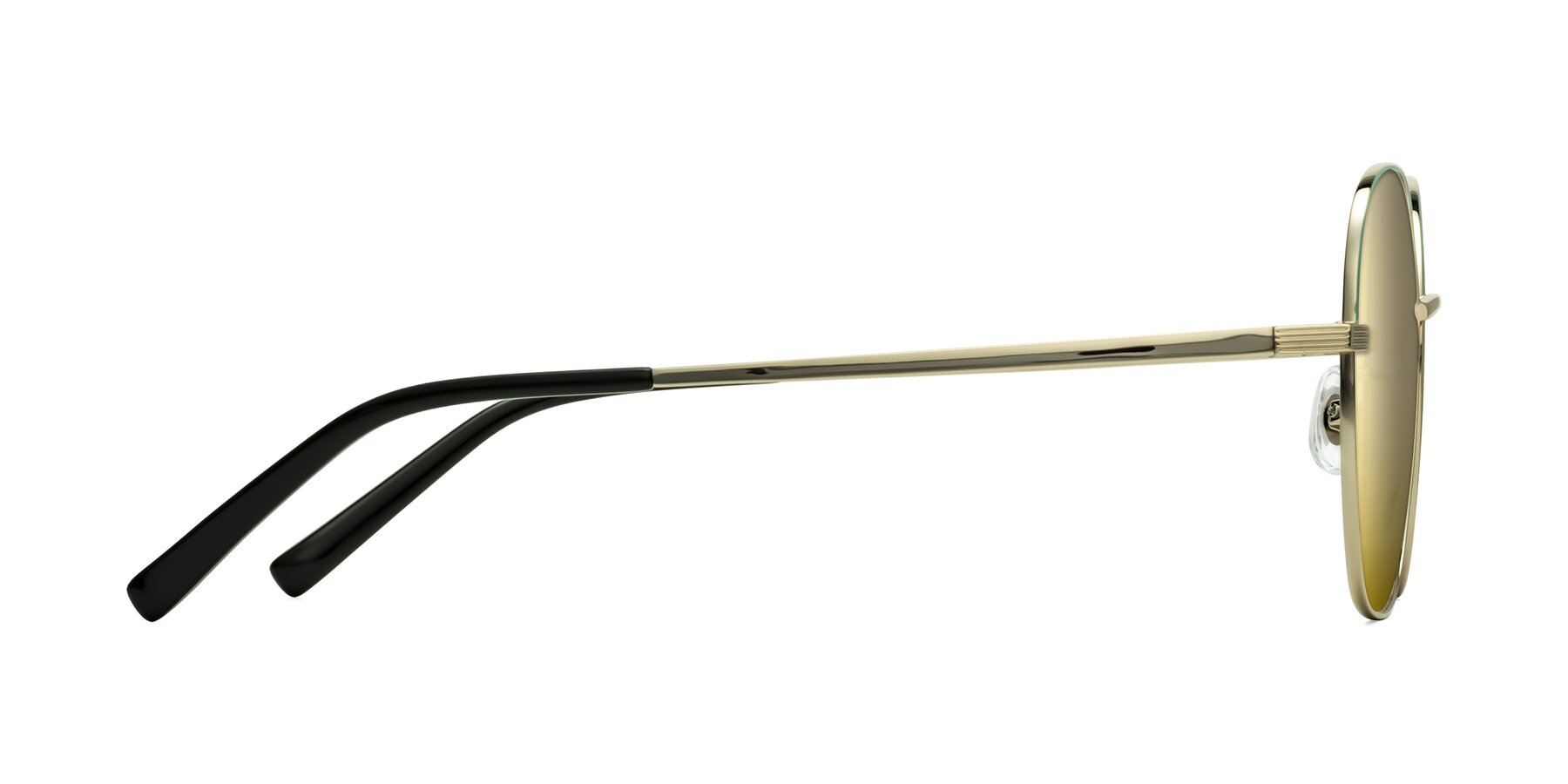Side of Zissy in Teal-Light Gold with Gold Mirrored Lenses