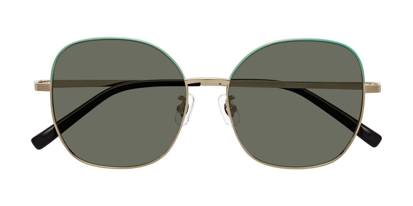 Zissy - Teal/Light Gold Polarized Sunglasses