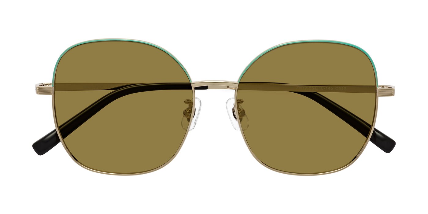 Zissy - Teal/Light Gold Polarized Sunglasses