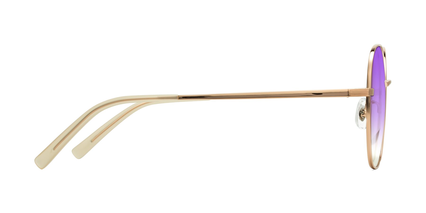 Side of Zissy in Rose Gold with Purple Gradient Lenses