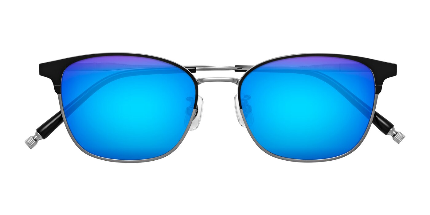 Tavares - Matte Black/Silver Flash Mirrored Sunglasses