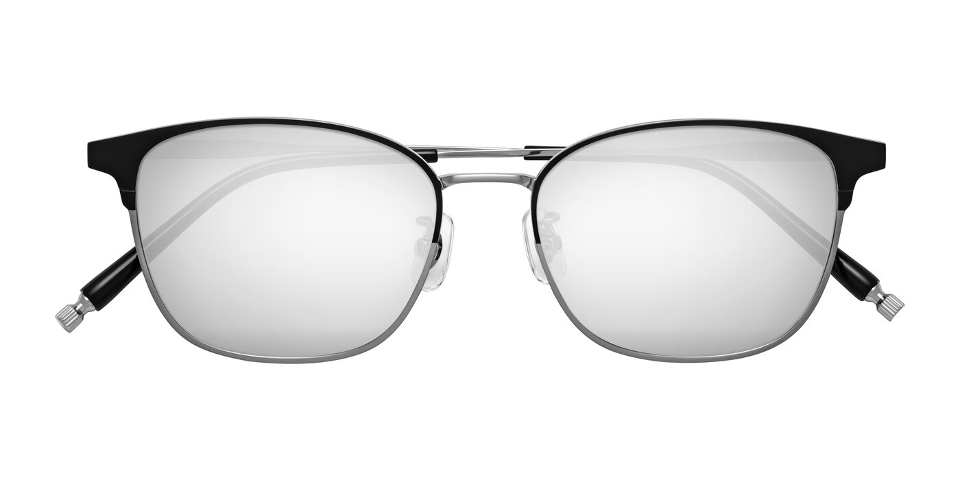 Tavares - Matte Black/Silver Flash Mirrored Sunglasses