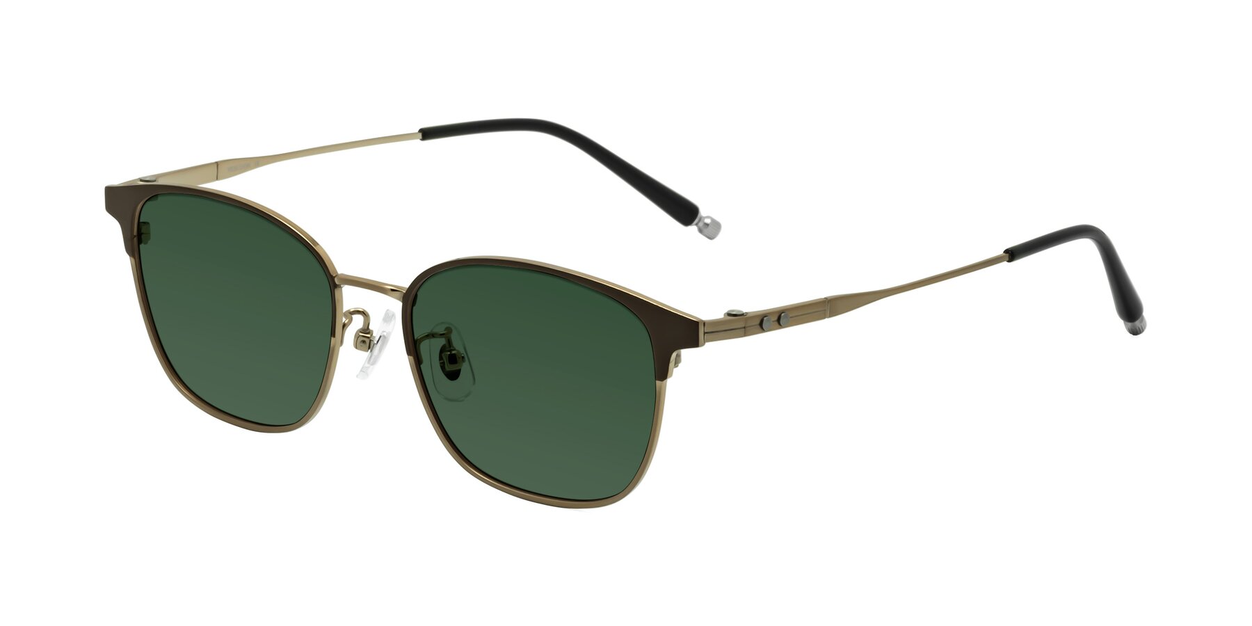 Angle of Tavares in Coffee Gunmetal-Bronze with Green Tinted Lenses