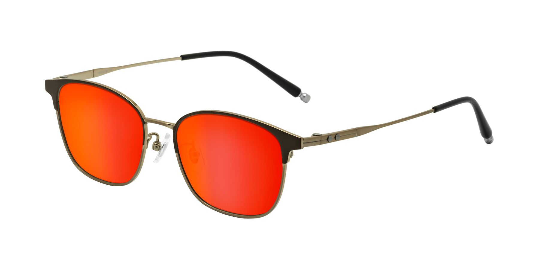 Angle of Tavares in Coffee Gunmetal-Bronze with Red Gold Mirrored Lenses