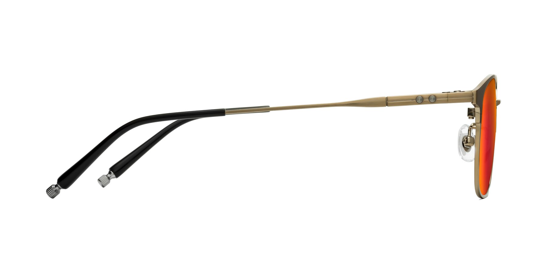 Side of Tavares in Coffee Gunmetal-Bronze with Red Gold Mirrored Lenses