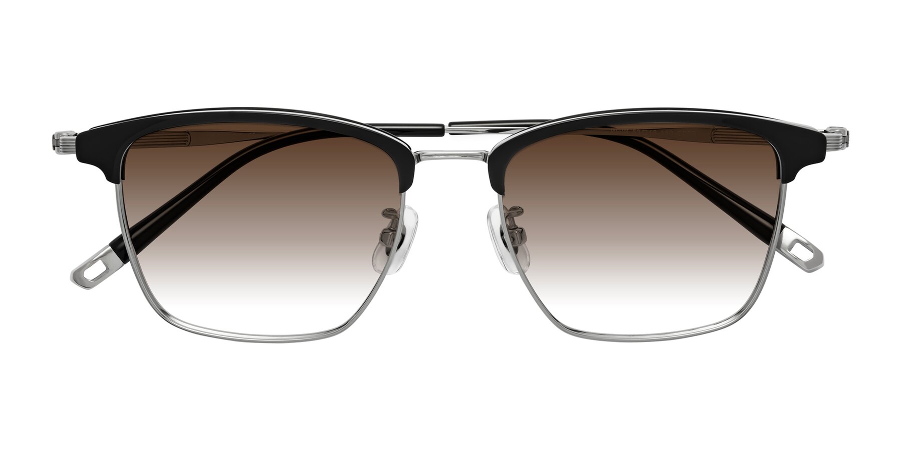 Folded Front of Wolff in Black-Silver with Brown Gradient Lenses