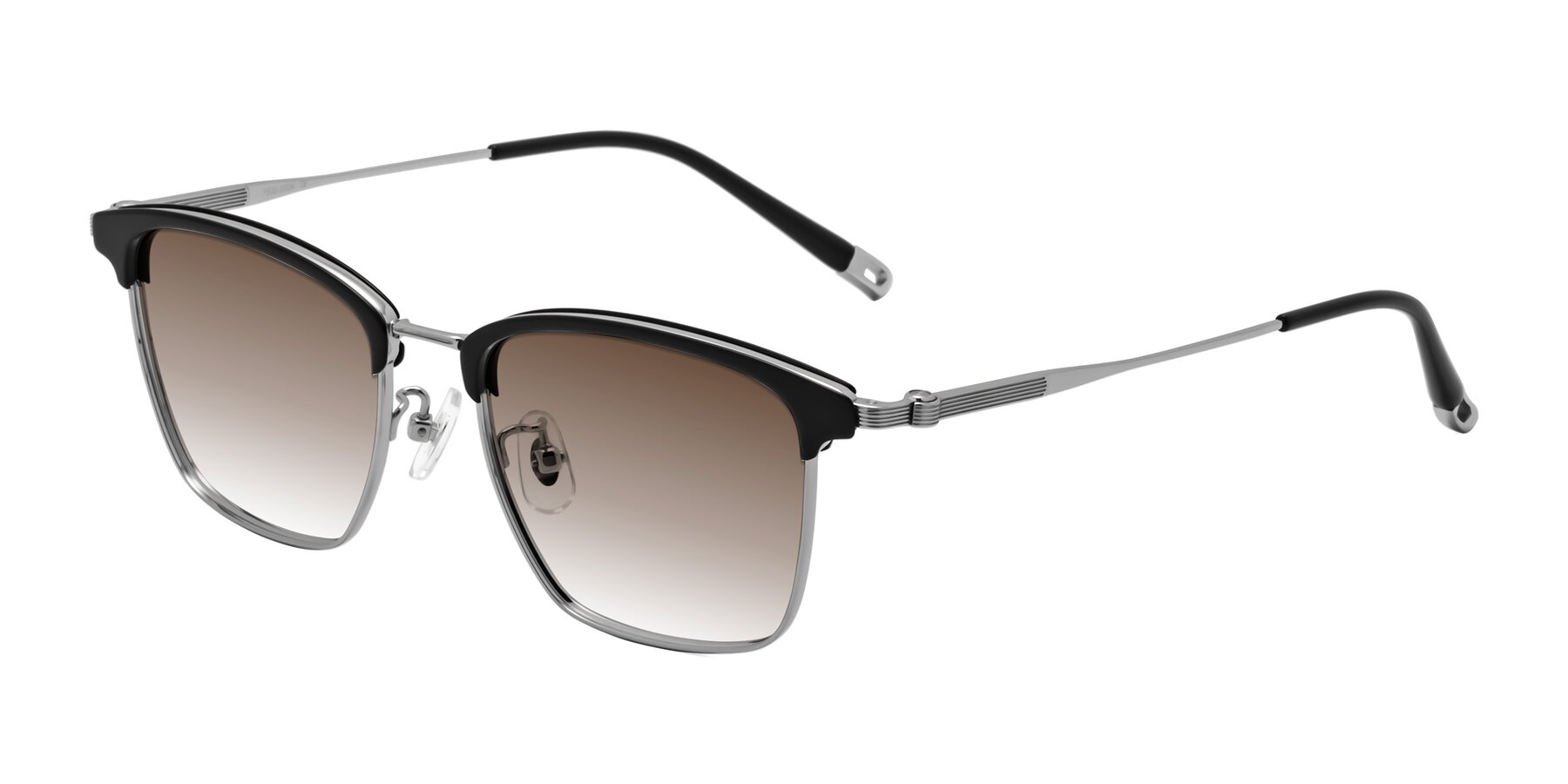 Angle of Wolff in Black-Silver with Brown Gradient Lenses