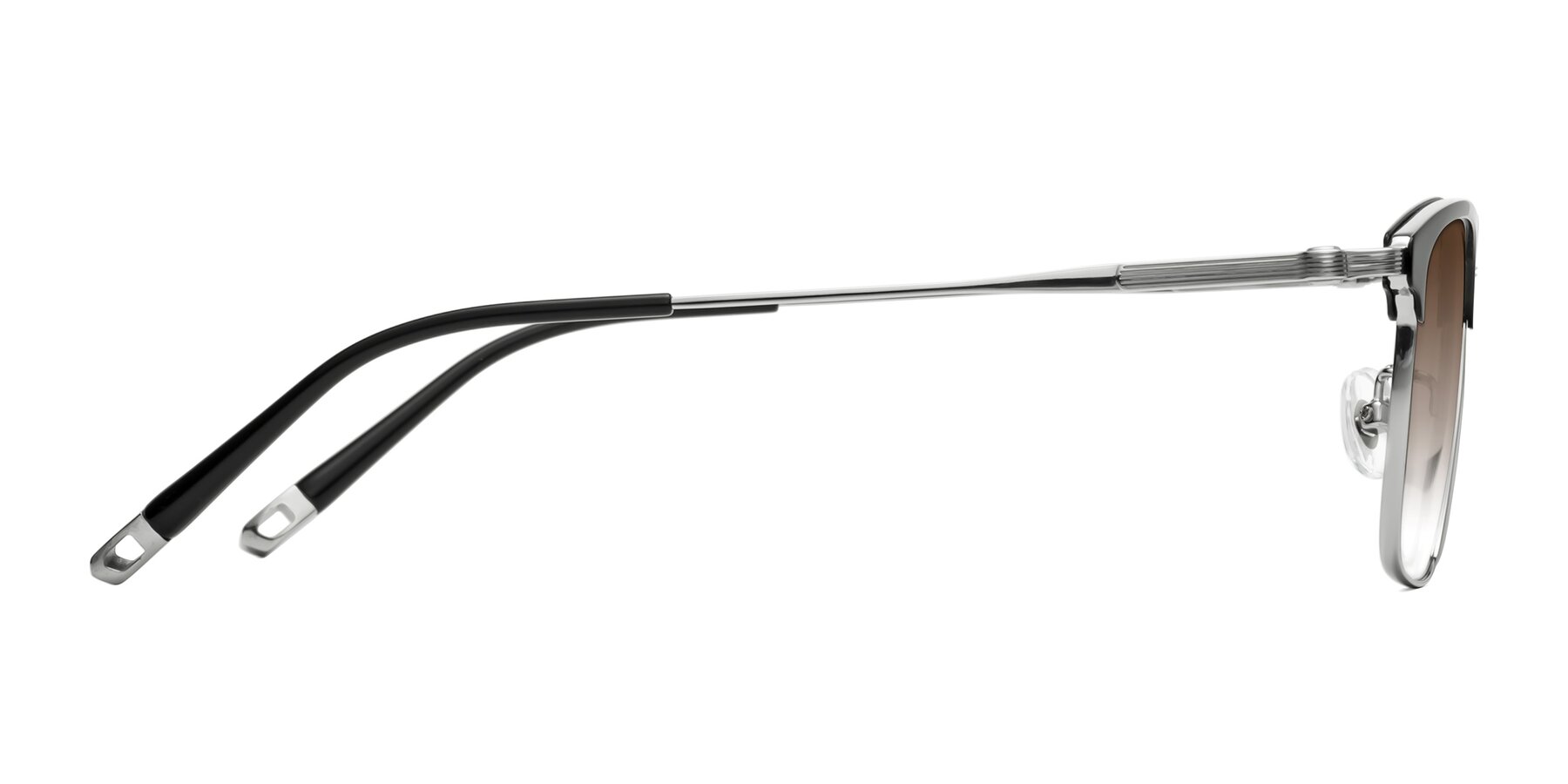 Side of Wolff in Black-Silver with Brown Gradient Lenses