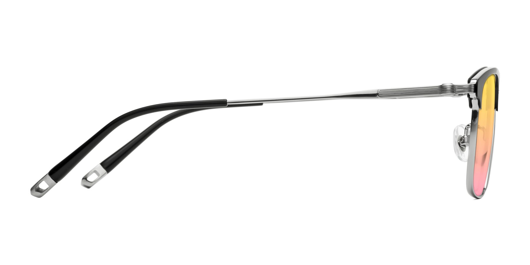Side of Wolff in Black-Silver with Yellow / Pink Gradient Lenses