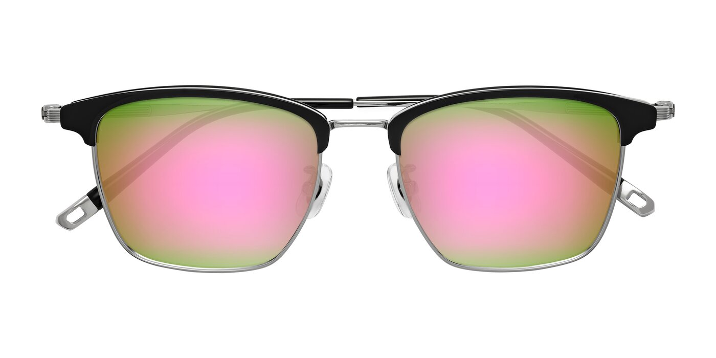 Wolff - Black/Silver Flash Mirrored Sunglasses