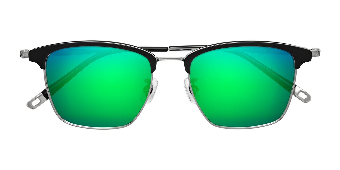 Wolff - Black/Silver Flash Mirrored Sunglasses