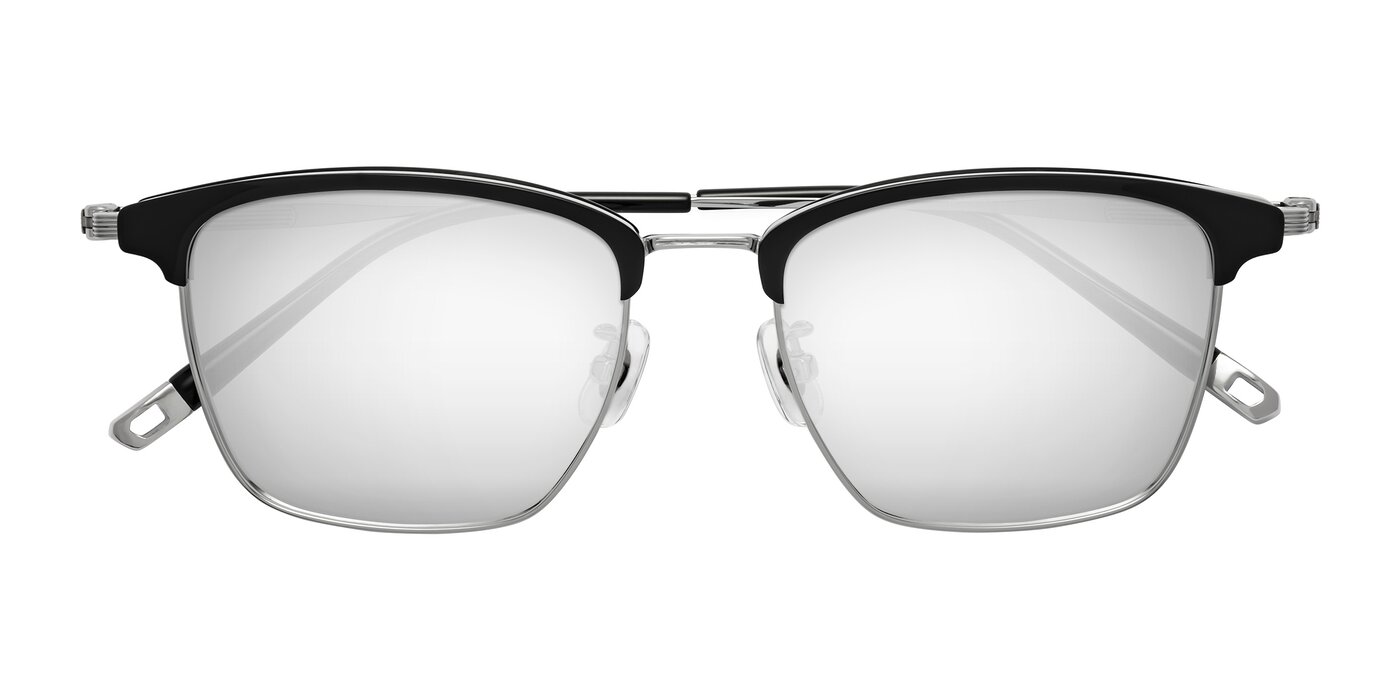 Wolff - Black/Silver Flash Mirrored Sunglasses