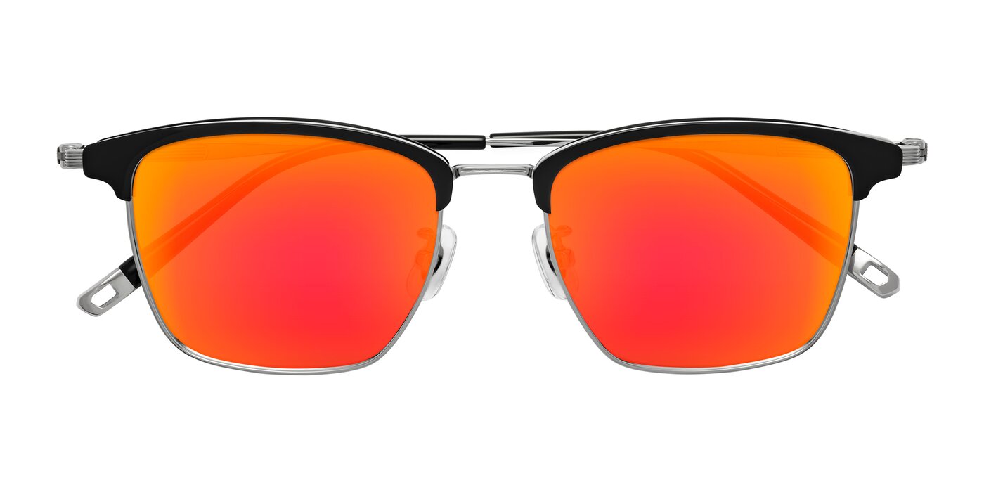 Wolff - Black/Silver Flash Mirrored Sunglasses