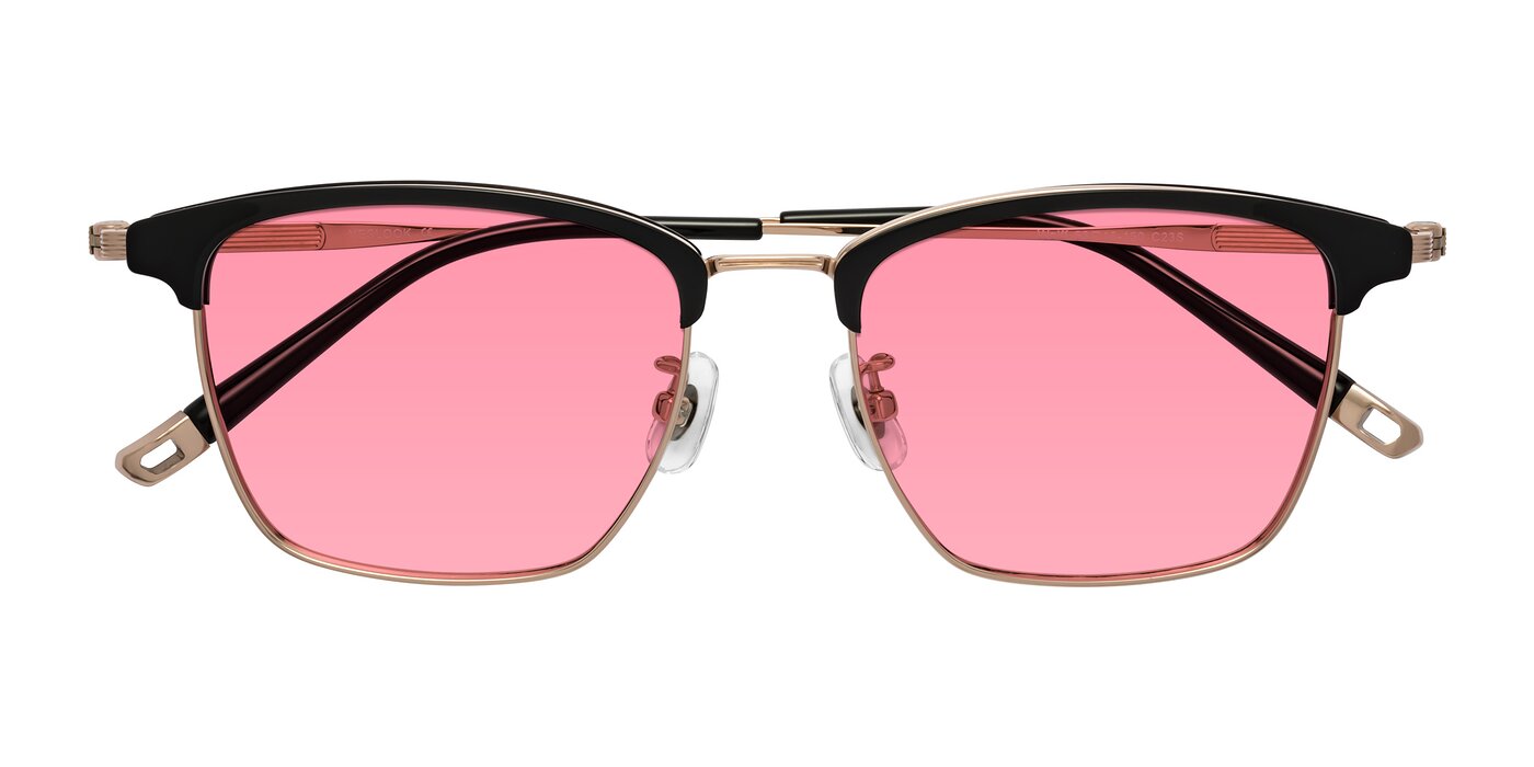 Wolff - Black/Rose Gold Tinted Sunglasses