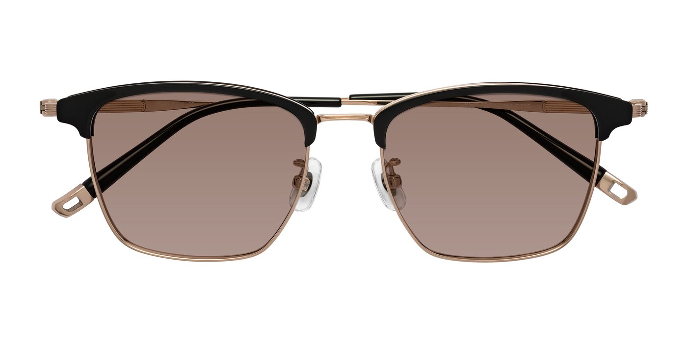 Wolff - Black/Rose Gold Tinted Sunglasses