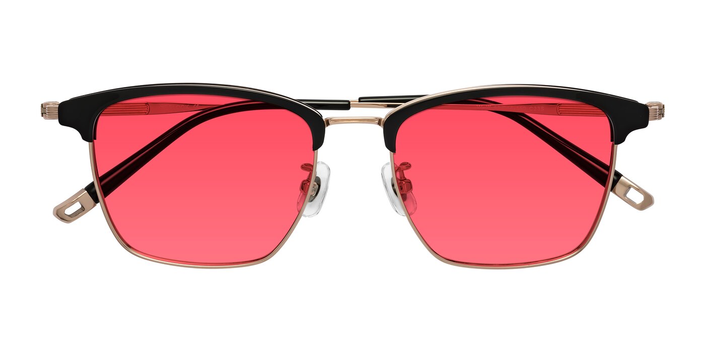 Wolff - Black/Rose Gold Tinted Sunglasses