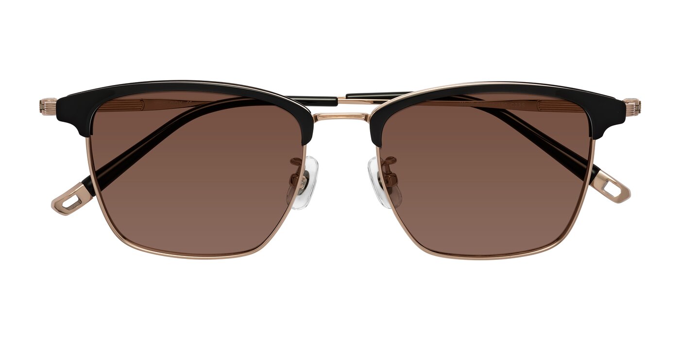 Wolff - Black/Rose Gold Tinted Sunglasses