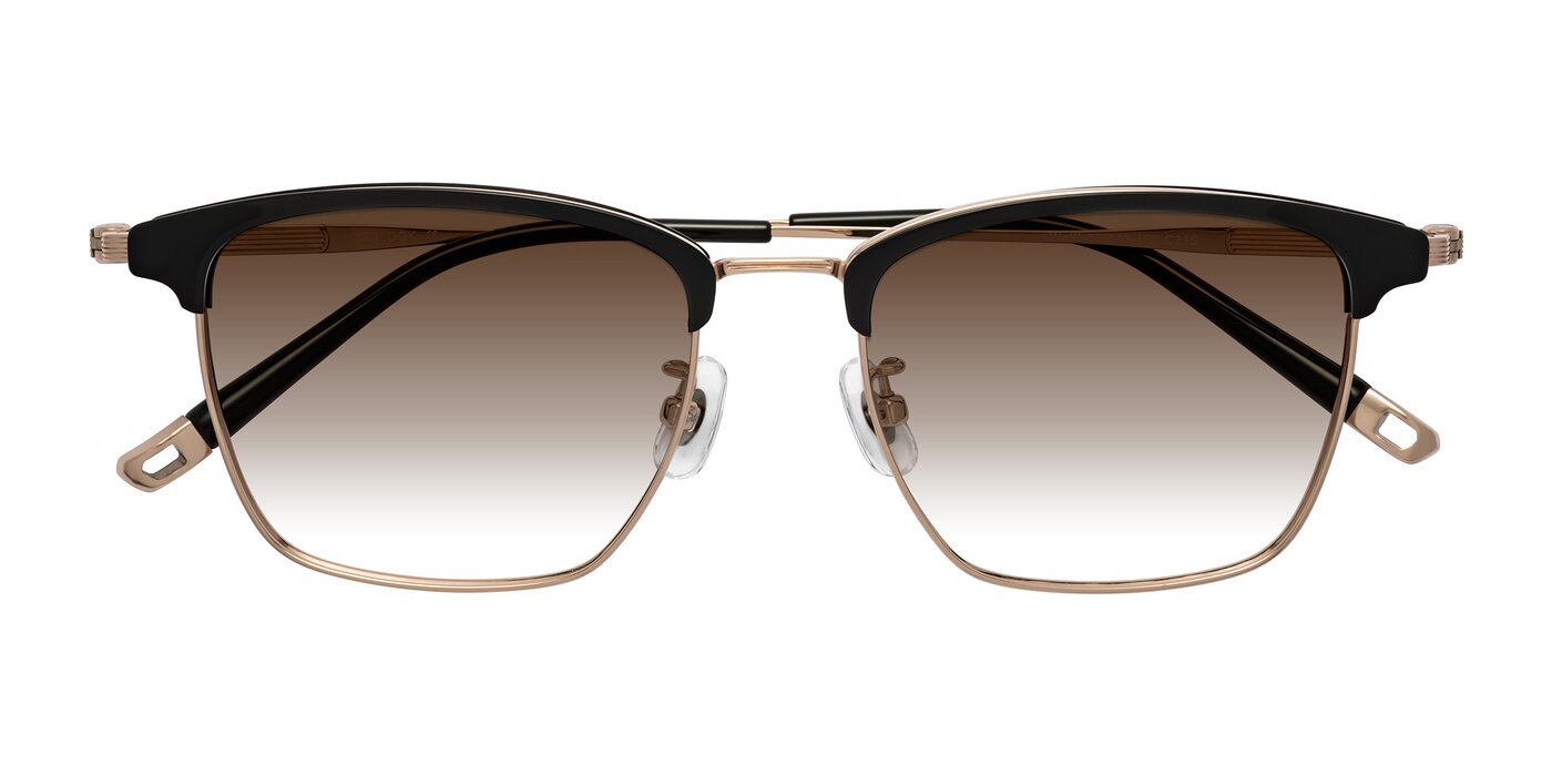 Wolff - Black/Rose Gold Gradient Sunglasses
