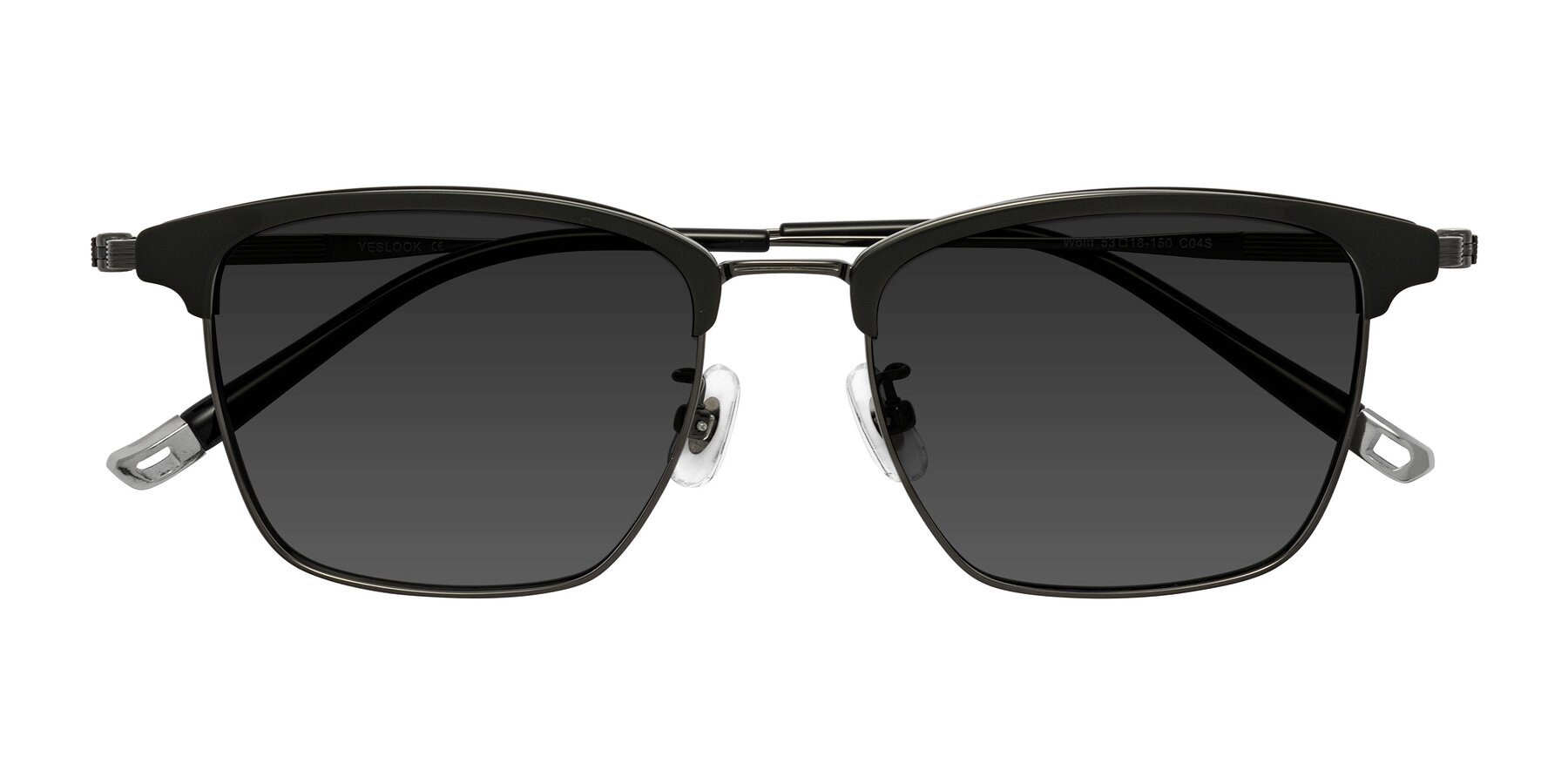 Folded Front of Wolff in Greenblack-Guntemal with Gray Tinted Lenses