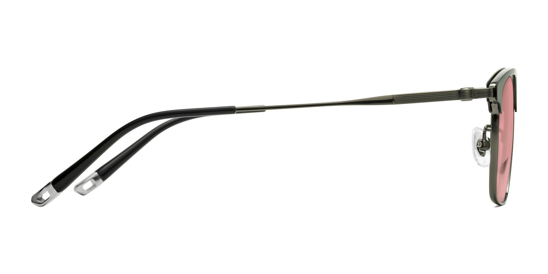 Side of Wolff in Greenblack-Guntemal with Medium Garnet Tinted Lenses