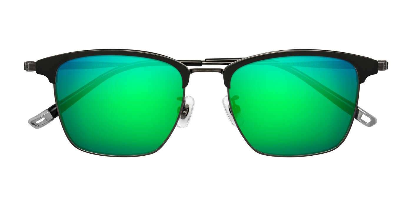 Wolff - Greenblack/Gunmetal Flash Mirrored Sunglasses
