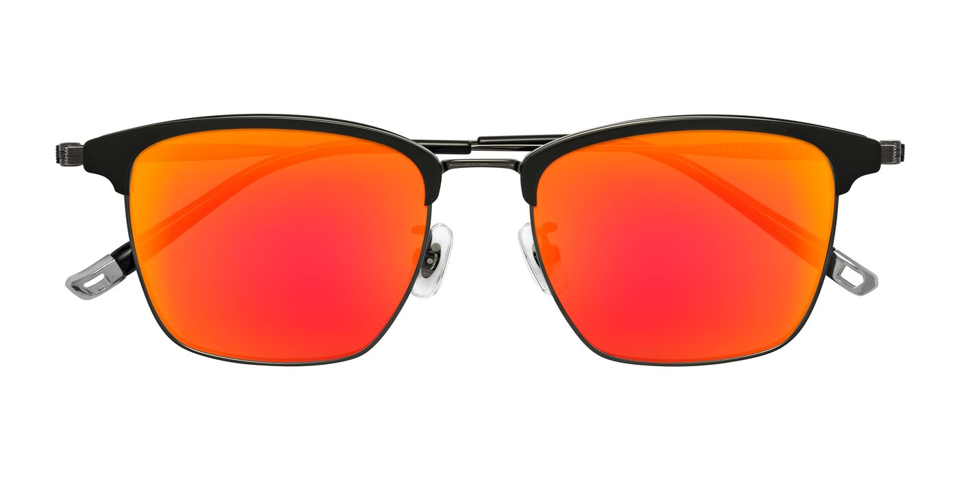 Wolff - Greenblack/Gunmetal Flash Mirrored Sunglasses