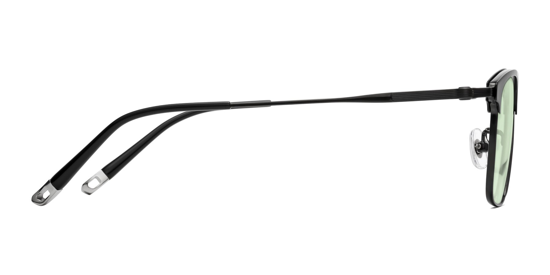Side of Wolff in Black with Light Green Tinted Lenses