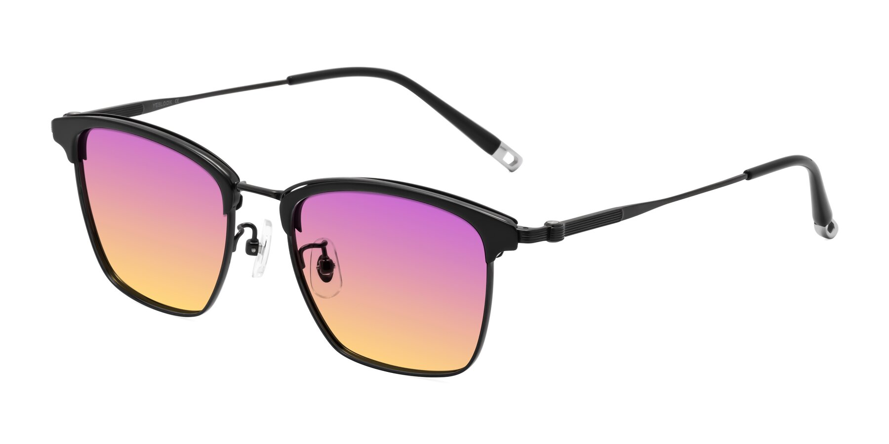 Angle of Wolff in Black with Purple / Yellow Gradient Lenses